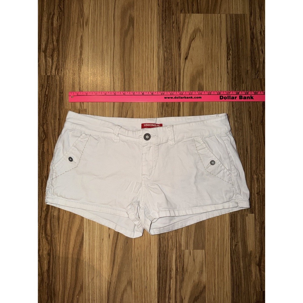 VTG Unionbay Shorts Women's Juniors 11 Creme Color Button Flap Front Pockets Y2K